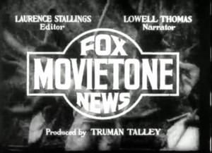Newsreel clip labeled Fox Movietone News